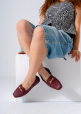 Load image into Gallery viewer, Croco-Embossed Flats-marron
