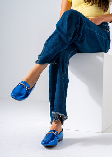Metallic Snaffle Flat-blue