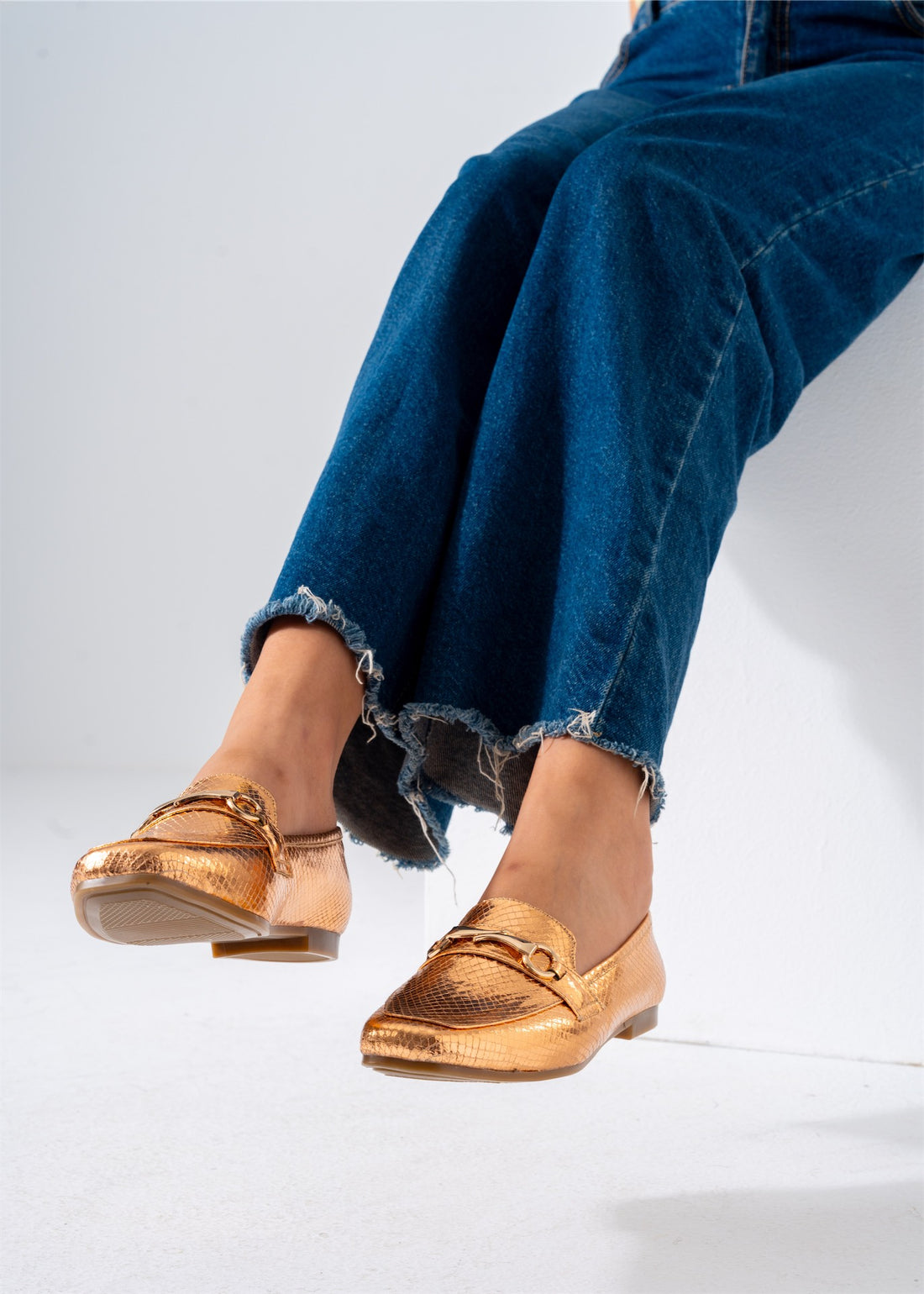 Metallic Snaffle Flat-rose gold