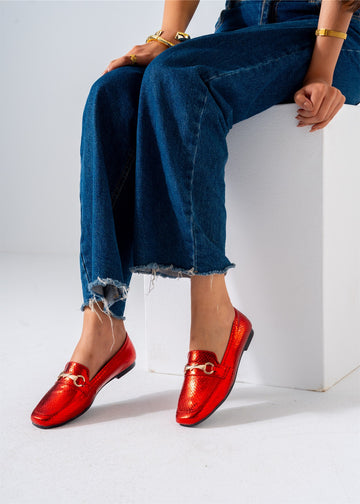 Metallic Snaffle Flat-red