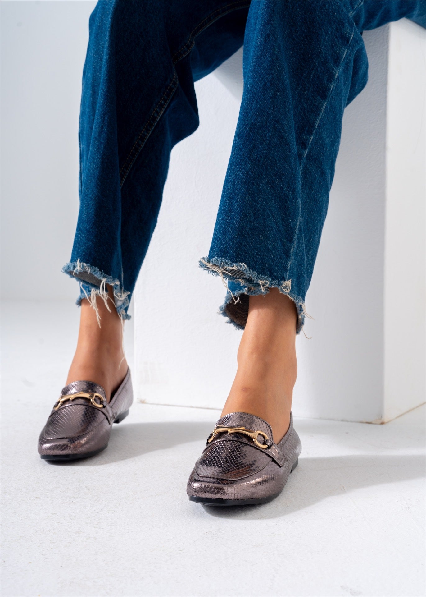 Metallic Snaffle Flat-oxidi
