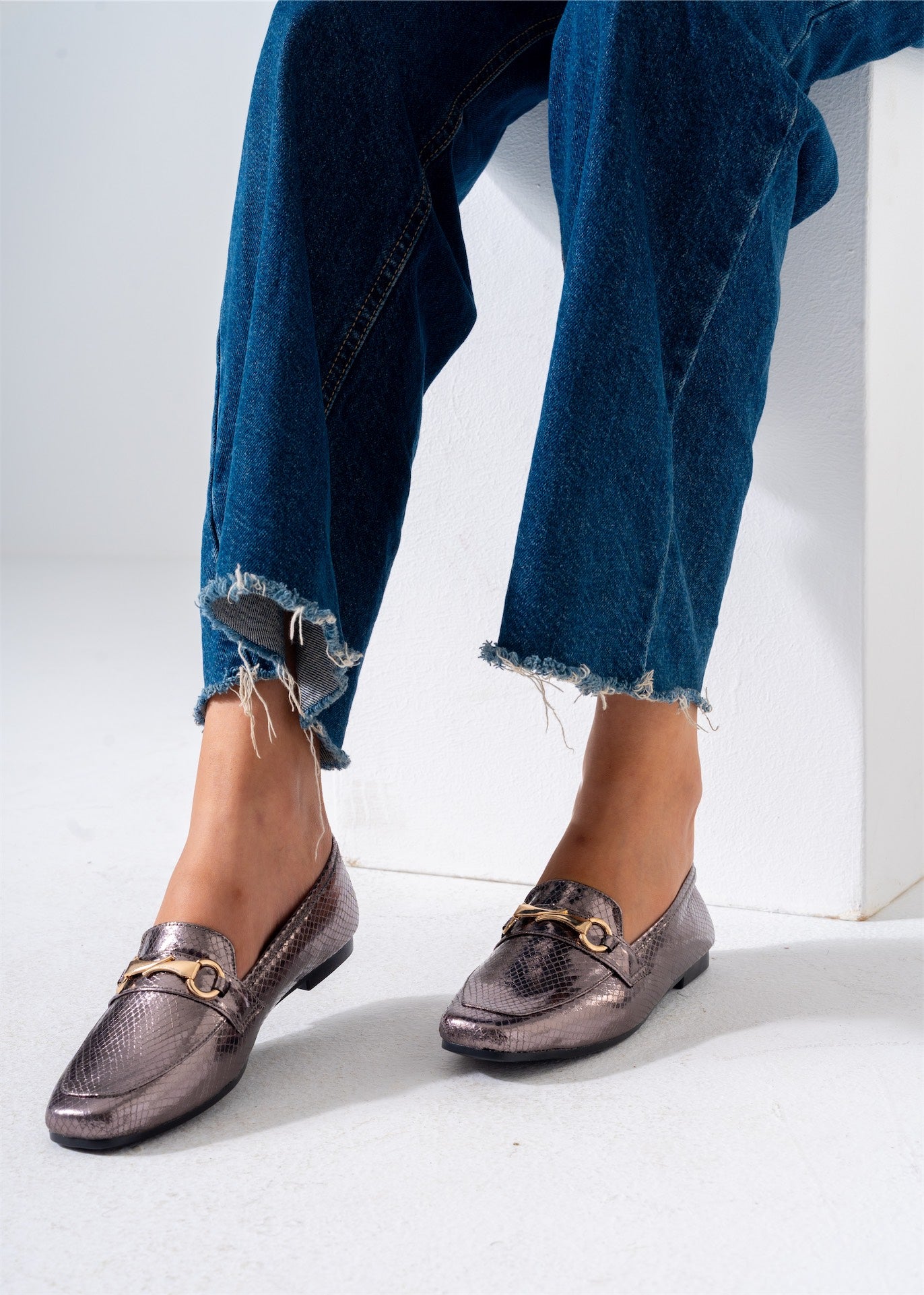 Metallic Snaffle Flat-oxidi
