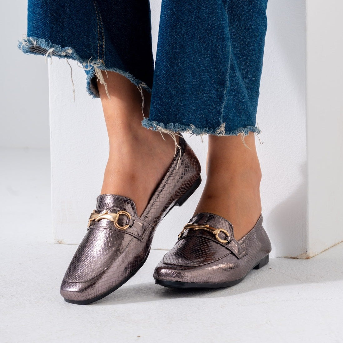 Metallic Snaffle Flat-oxidi