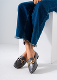 Load image into Gallery viewer, Gold Hardware Square Toe Flat-gray
