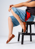 Load image into Gallery viewer, Square Buckle Flats-camel
