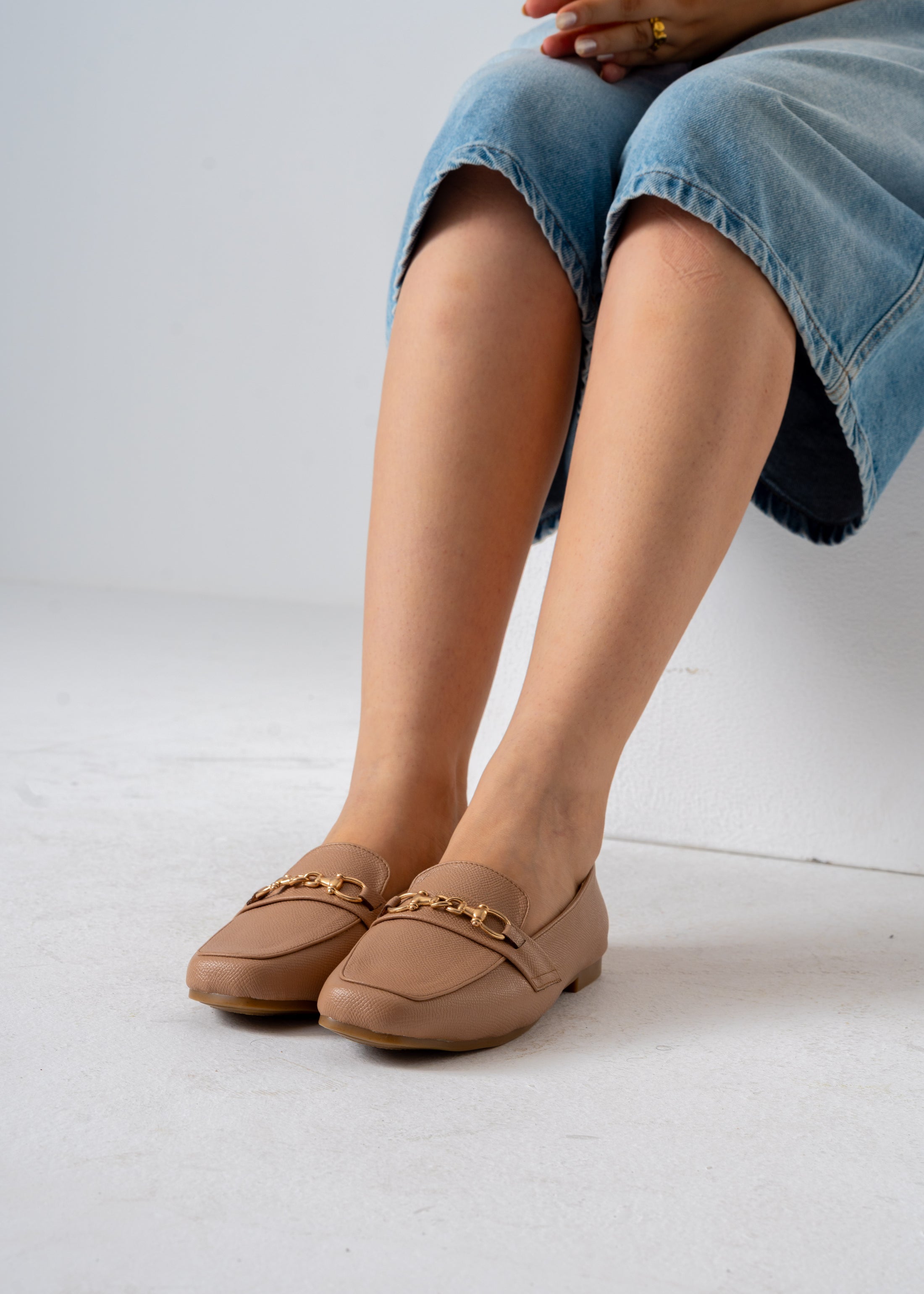 Croco-Embossed Flats-cafe