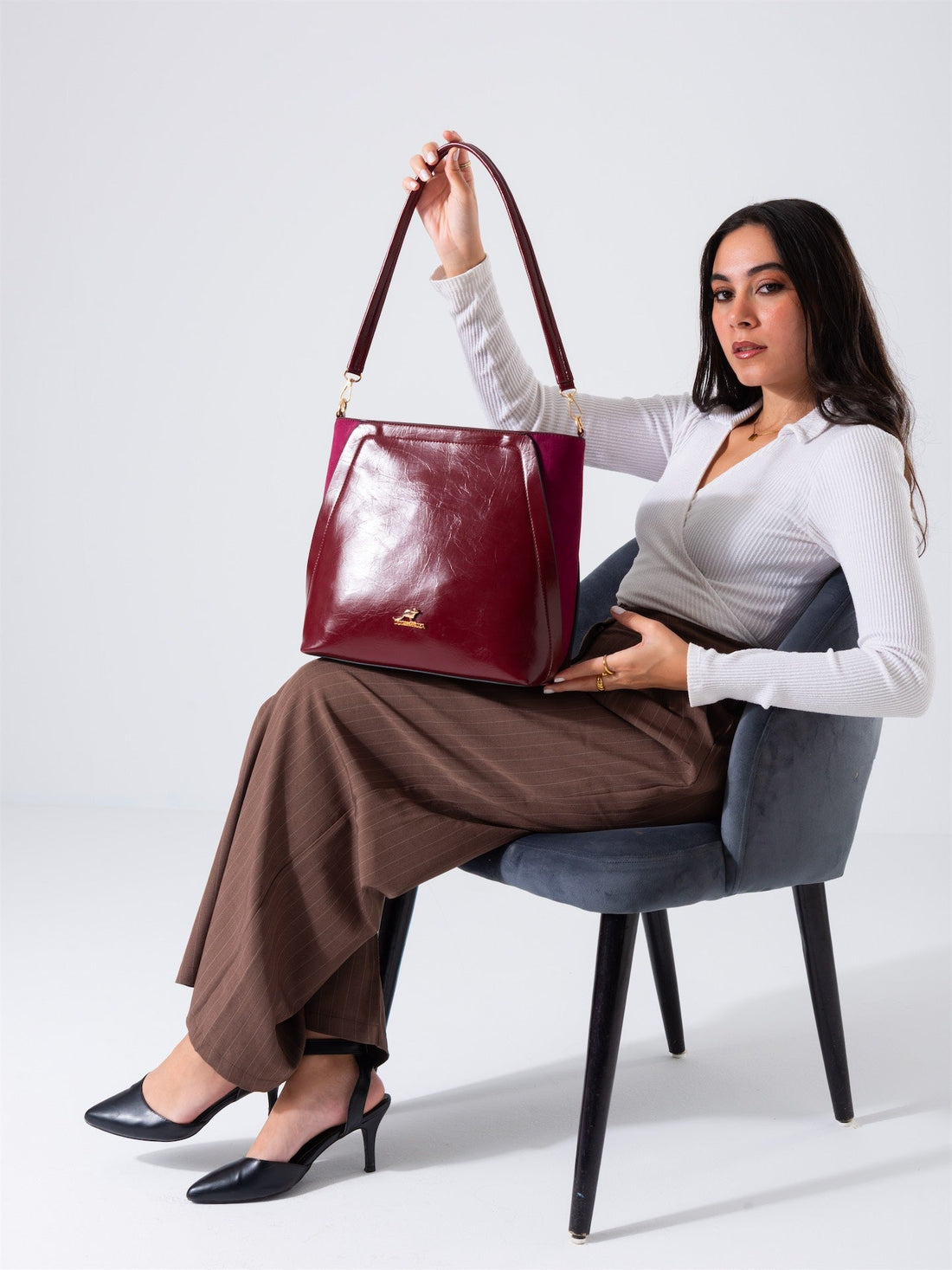 Minimal Shape Shoulder Bag-red