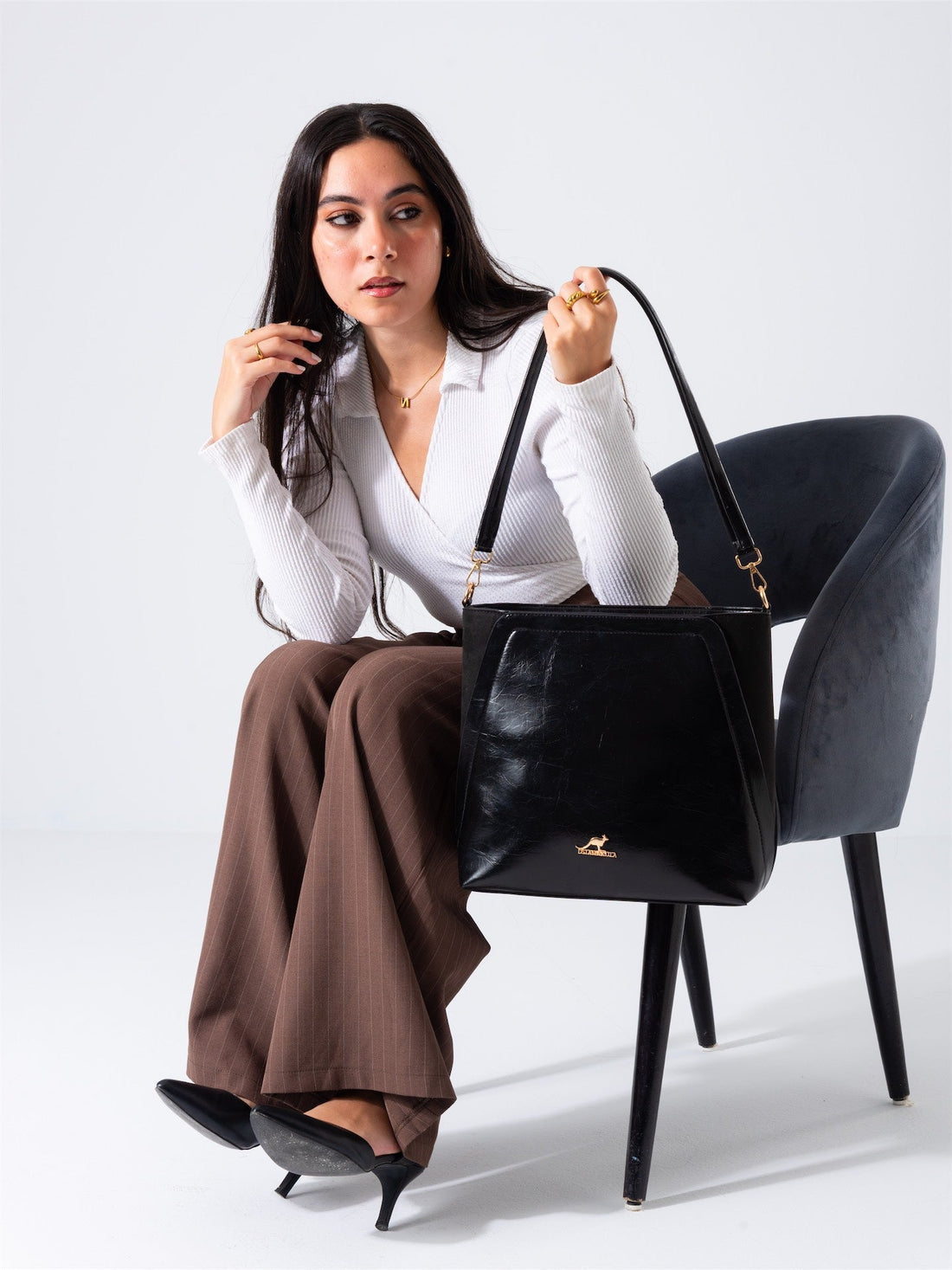 Minimal Shape Shoulder Bag-black