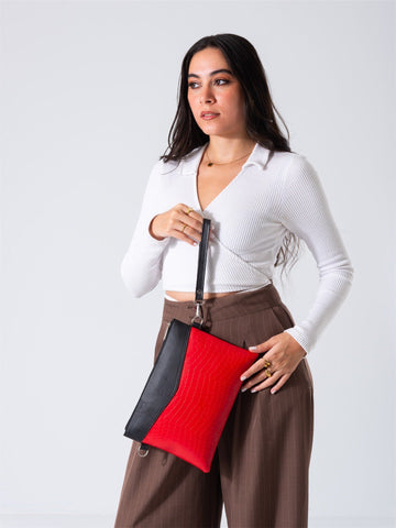 Chic Texture Clutch Bag-red