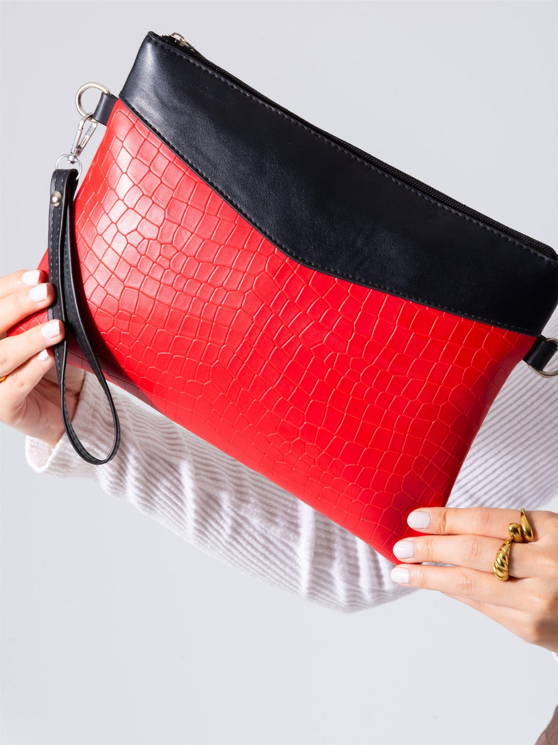 Chic Texture Clutch Bag-red