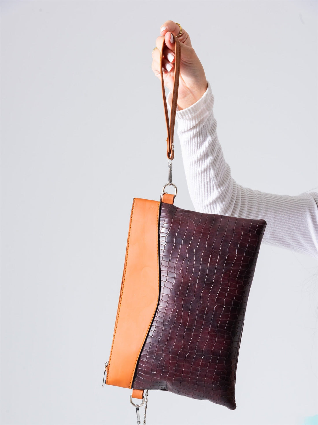 Chic Texture Clutch Bag-burgundy