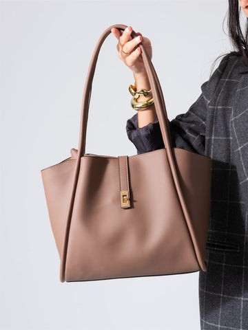 Minimalist Top-Handle Bag-brown