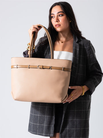 Classic Belt Detail Tote-cafe