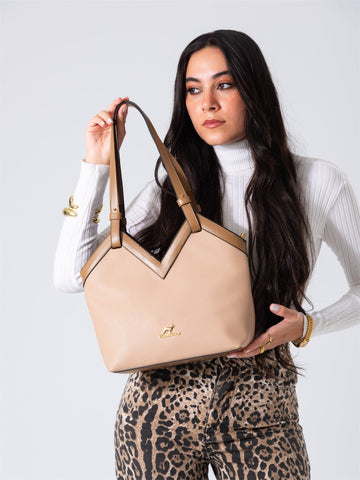 V-Cut Shoulder Bag-cafe