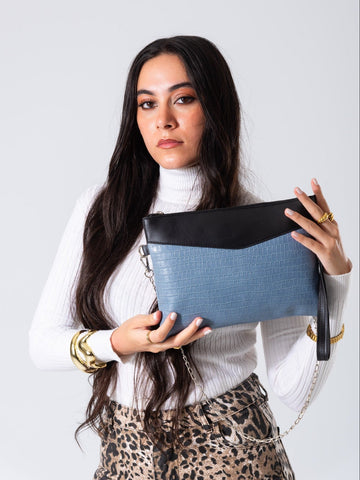 Chic Texture Clutch Bag-blue