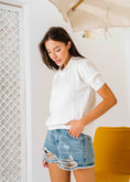 Load image into Gallery viewer, Cable-Knit Polo Shirt - white
