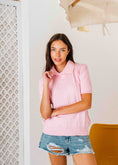 Load image into Gallery viewer, Cable-Knit Polo Shirt - pink
