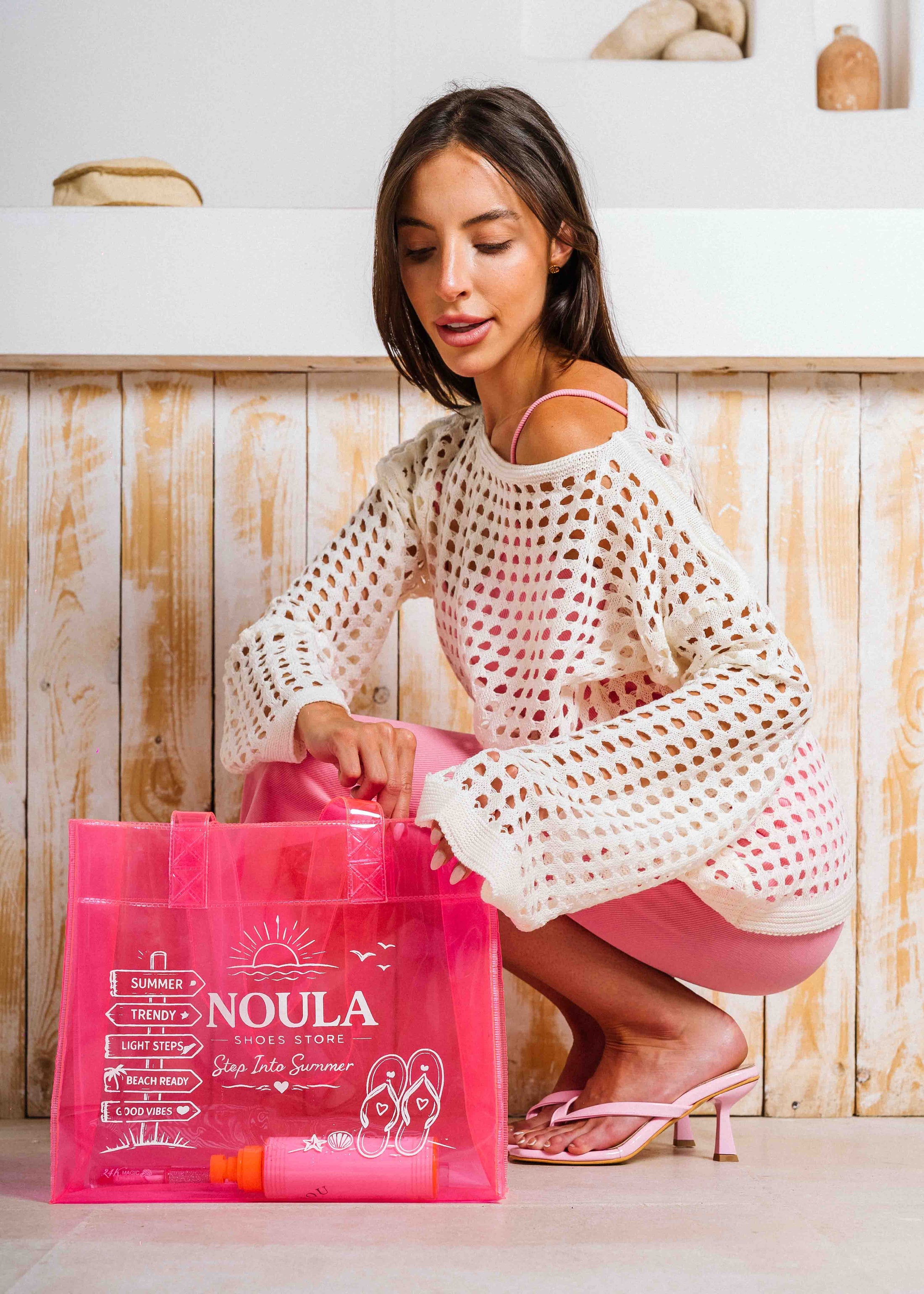 Noula Beach Bag - fushia