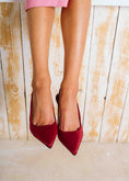 Load image into Gallery viewer, Elegant Sculpted Heel Slingbacks - maroon
