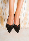 Load image into Gallery viewer, Chic Floral Lace Sculpted Heels - black
