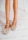 Load image into Gallery viewer, Woven Strap Slingback Flats - gold

