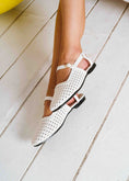Load image into Gallery viewer, Woven Strap Slingback Flats - white
