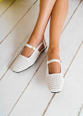 Load image into Gallery viewer, Woven Strap Slingback Flats - white
