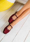 Load image into Gallery viewer, Lace Strap Slingback Mary Janes - maroon

