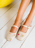 Load image into Gallery viewer, Vintage Floral Slingback Mary Janes - beige
