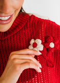 Load image into Gallery viewer, Crochet Flower Knit Vest - red
