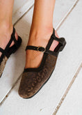 Load image into Gallery viewer, Textured Metallic Slingback Flats - gold
