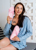 Load image into Gallery viewer, Women's Striped Cross-Strap Slide - pink
