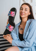 Load image into Gallery viewer, Stitch & Angel Heart Graphic Slides - black
