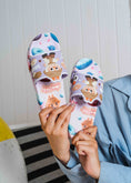 Load image into Gallery viewer, Playful Cartoon Macaron Slip-On Slides - purple
