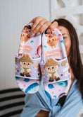 Load image into Gallery viewer, Playful Cartoon Macaron Slip-On Slides - purple
