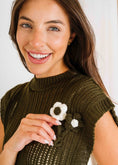 Load image into Gallery viewer, Crochet Flower Knit Vest - olive
