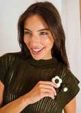 Load image into Gallery viewer, Crochet Flower Knit Vest - olive
