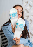 Load image into Gallery viewer, Soft Cushion Floral Summer Slides - white
