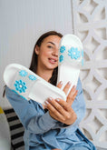 Load image into Gallery viewer, Soft Cushion Floral Summer Slides - white
