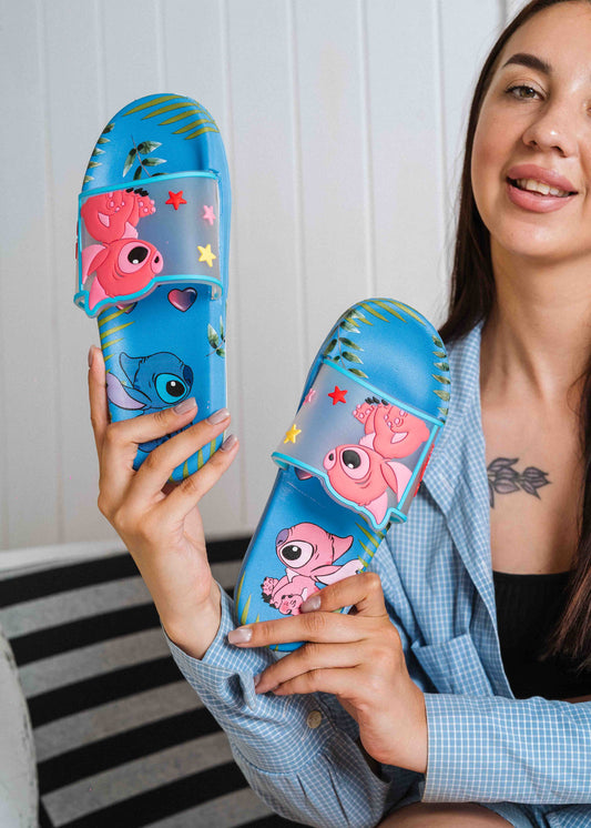 Stitch and Angel Tropical Slide - blue