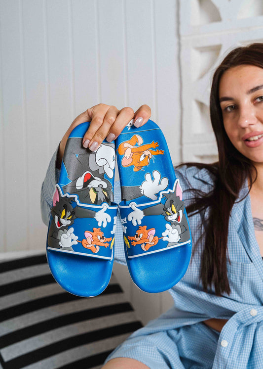 Tom & Jerry Comfort Slip-On Slides - blue