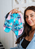 Load image into Gallery viewer, Cute Stitch Graphic Summer Slides - pink
