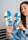 Load image into Gallery viewer, Cute Stitch Graphic Summer Slides - blue
