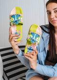 Load image into Gallery viewer, Cute Stitch Graphic Summer Slides - green
