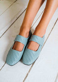 Load image into Gallery viewer, Wide-Strap Woven Flats - blue
