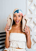 Load image into Gallery viewer, Vintage Floral Pointed Ballerinas - beige
