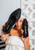 Load image into Gallery viewer, Sheer Lace Ballet Flats -  black
