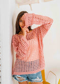 Load image into Gallery viewer, Boat Neck Crochet Knit Top - pink
