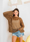 Load image into Gallery viewer, Boat Neck Crochet Knit Top - brown
