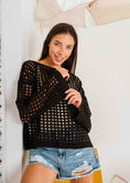 Load image into Gallery viewer, Boat Neck Crochet Knit Top - black
